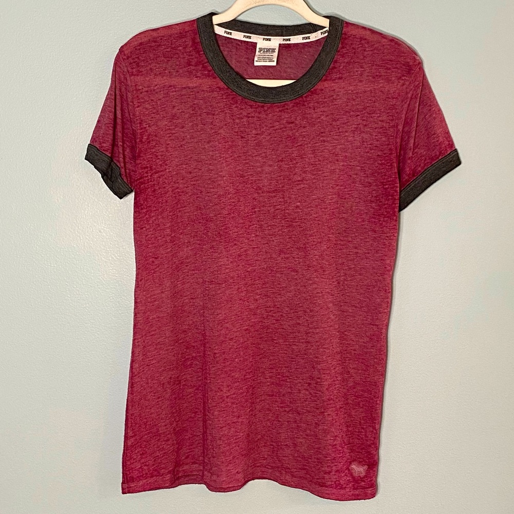 Victorias Secret Pink Womens Gauzy T-shirt. Size Small